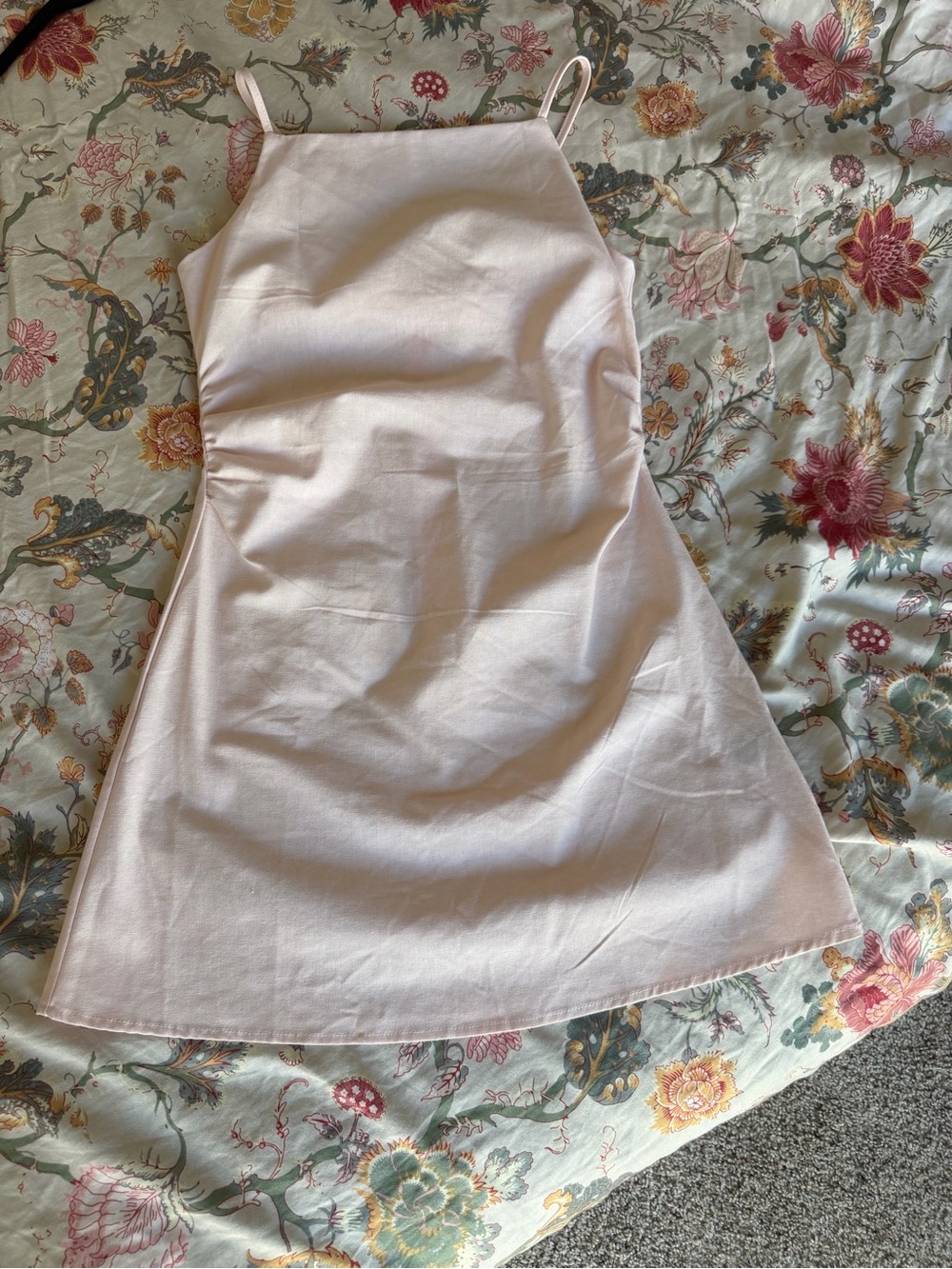 CIDER Pink Linen Cotton Mini Dress Sweetheart Neck Sleeveless Strappy XS